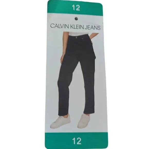 Calvin Klein Womens Inseam 29" Jet Black High Rise Mom Jeans Stretch NWT 12 - Picture 12 of 12